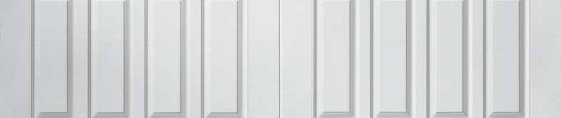 White Vertical Raised Panel garage door with an arched top design.