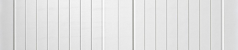 White Long Panel Beadboard garage door with vertical grooves within recessed panels.