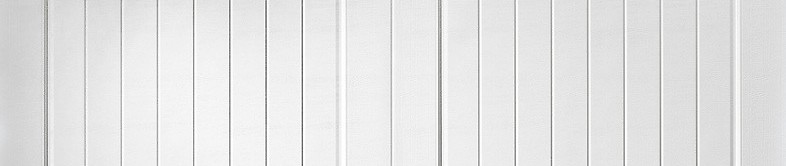 White Long Panel Beadboard garage door panels with vertical grooves.