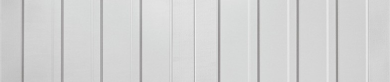 White Long Panel Beadboard garage door with an arched top design.